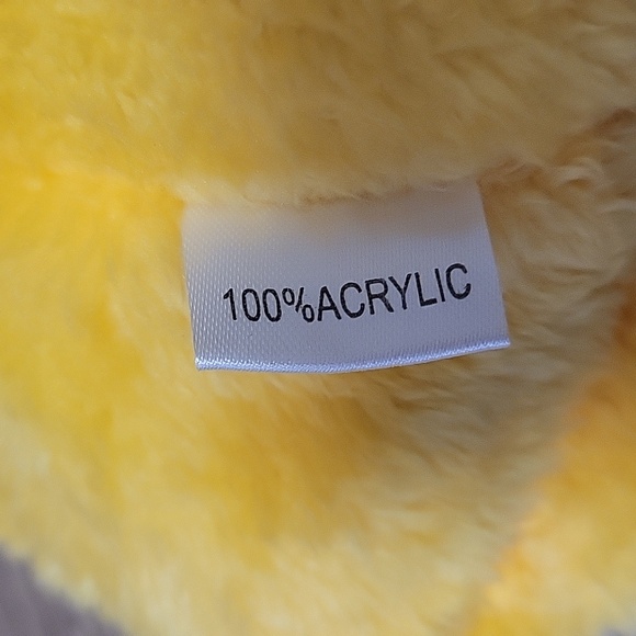 Mustard yellow ombre toque with polar fleece lining. Soft winter hat, plush hat - Picture 4 of 7